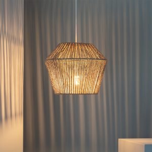 Hanglamp | Sauki | Bruin | Mediteraans | Eetkamer | Woonkamer | Hanglampen gevlochten-63443B-9
