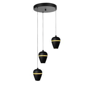 Highlight - Kobe - Hanglamp - LED - 30 x 30  x 150cm - Zwart