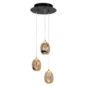 Highlight - Golden Egg - Hanglamp - LED - 25 x 25  x  135cm - Zwart