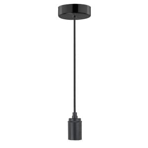 Highlight - Pendel - Hanglamp - E27 - 10 x 10  x  130cm - Zwart