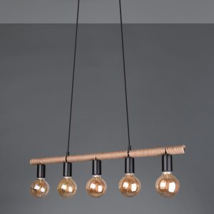 Industriële Hanglamp  Einar - Metaal - Zwart-R30605032