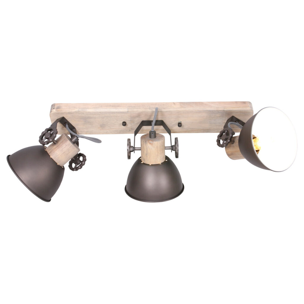 Spot Sterre Modern 3 lichtpunten Hout