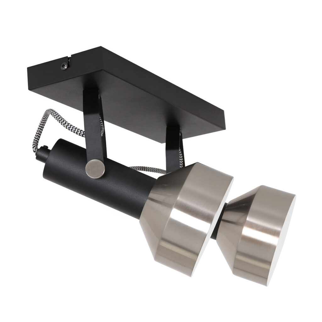 Spot Bram modern 2 lichtpunten Zwart