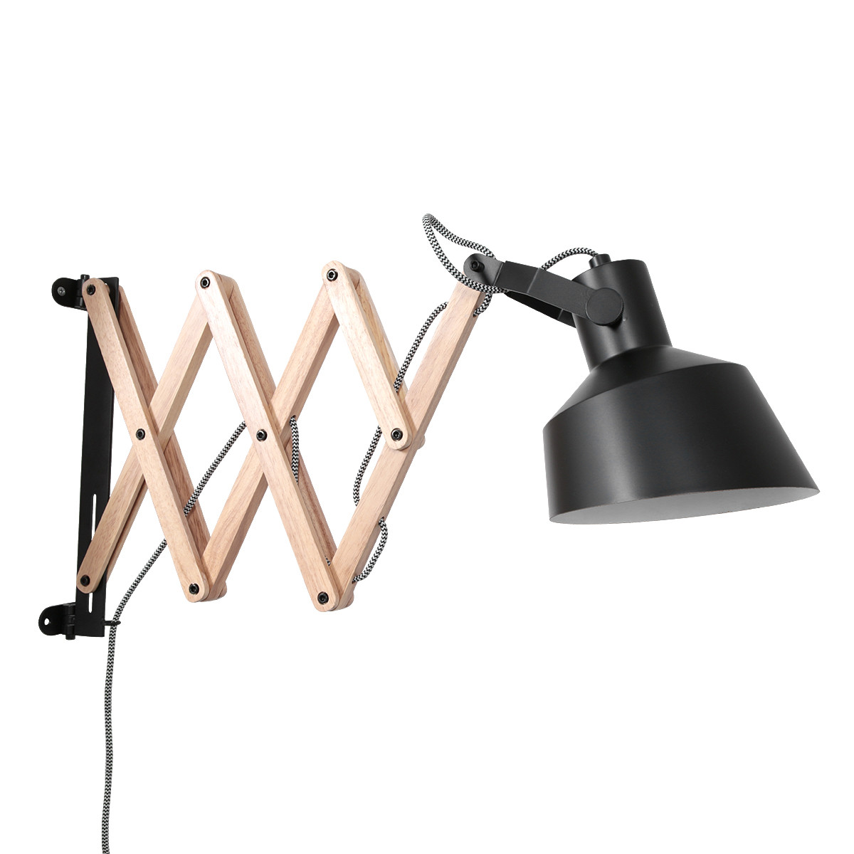 Wandlamp Timo industrieel Hout
