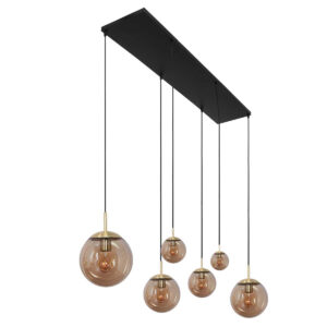 Hanglamp Esmee Modern 6 lichtpunten Amberkleurig