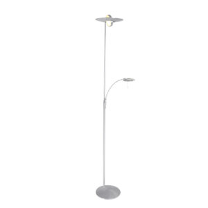 Vloerlamp Jochem modern 2 lichtpunten Staal
