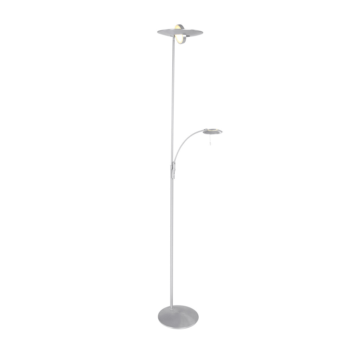 Vloerlamp Jochem modern 2 lichtpunten Staal