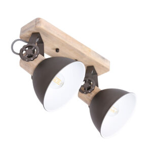 Spot Sterre Modern 2 lichtpunten Hout
