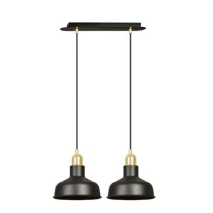 Hanglamp Violeta landelijk 2 lichtpunten Zwart