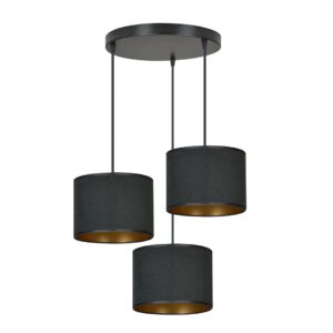 Hanglamp Laia landelijk 3 lichtpunten Zwart