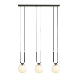Hanglamp Sara retro 3 lichtpunten Zwart