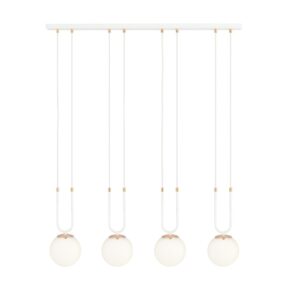 Hanglamp Sara retro 4 lichtpunten Wit