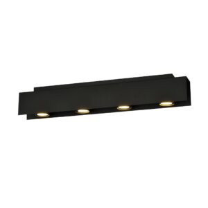 Plafondlamp Enzo landelijk 4 lichtpunten Zwart
