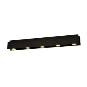 Plafondlamp Enzo landelijk 5 lichtpunten Zwart