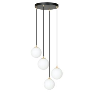 Hanglamp Aria retro 4 lichtpunten Zwart