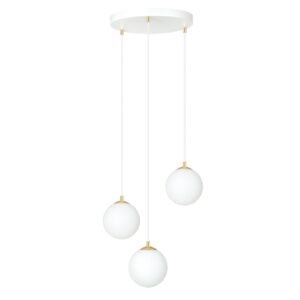 Hanglamp Aria retro 3 lichtpunten Wit