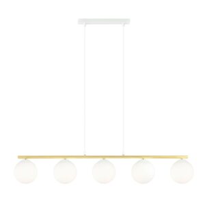 Hanglamp Diego Modern 5 lichtpunten Wit