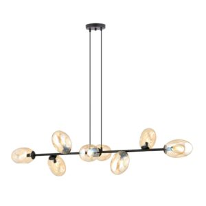 Hanglamp Lidia Modern 8 lichtpunten Zwart