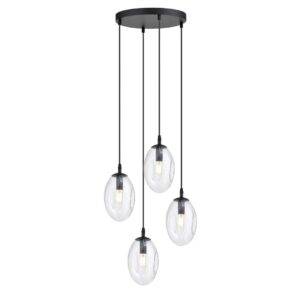 Hanglamp Carmen Modern 4 lichtpunten Zwart