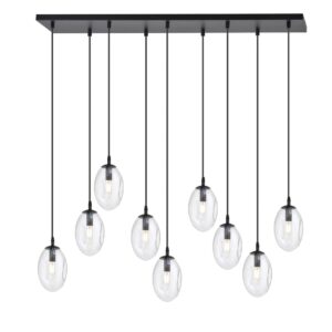 Hanglamp Carmen Modern 9 lichtpunten Zwart