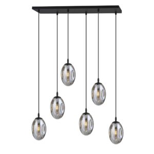 Hanglamp Carmen Modern 6 lichtpunten Zwart