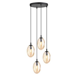 Hanglamp Carmen Modern 4 lichtpunten Zwart