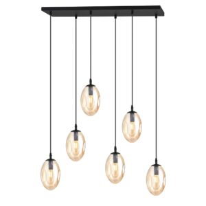 Hanglamp Carmen Modern 6 lichtpunten Zwart