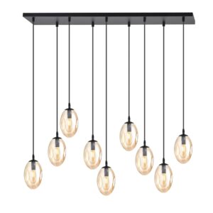 Hanglamp Carmen Modern 9 lichtpunten Zwart