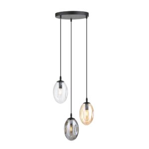 Hanglamp Carmen Modern 3 lichtpunten Zwart