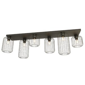 Plafondlamp Luca landelijk 6 lichtpunten Zwart