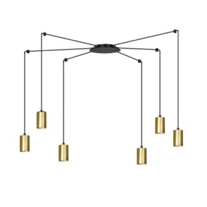 Hanglamp Ana Modern 6 lichtpunten Zwart