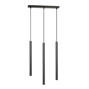 Hanglamp Blanca landelijk 3 lichtpunten Zwart