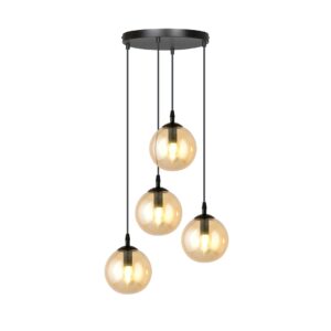 Hanglamp Pablo Modern 4 lichtpunten Zwart