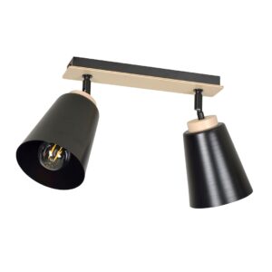 scandinavische plafondlamp Gallo Zwart 2-lichts