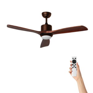 Plafondventilator Kaja met verlichting - Ø132cm - 6 snelheden- Afstandsbediening - Donker Hout