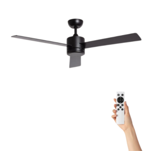 Plafondventilator Emil zonder verlichting - Ø132cm - 6 snelheden - Afstandsbediening - Zwart