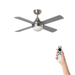 Plafondventilator Armin met verlichting - Ø132cm - 6 snelheden- Afstandsbediening - Nickel