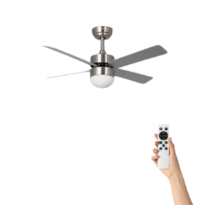 Plafondventilator Eliana met verlichting - Ø107cm - 6 snelheden - Afstandsbediening - Nikkel