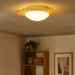 Plafonniere Aura Industrieel Hout