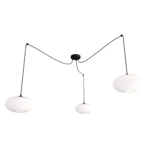 Hanglamp Sergio landelijk 3 lichtpunten Zwart