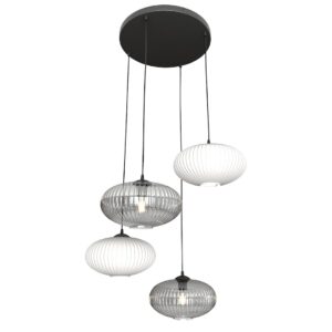 Hanglamp Olga landelijk 4 lichtpunten Zwart