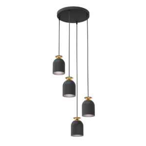 Hanglamp Ivan Modern 4 lichtpunten Zwart