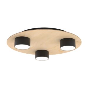 Plafondlamp Rafa landelijk 3 lichtpunten Zwart