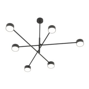 Plafondlamp Clara Modern 6 lichtpunten Zwart