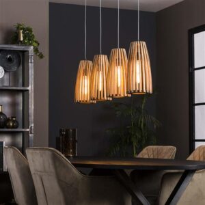 Hanglamp Jarno  4 lichtpunten Massief mango naturel