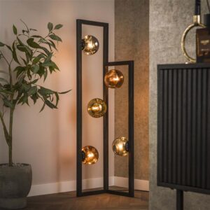 Vloerlamp Jochem  5 lichtpunten Artic zwart