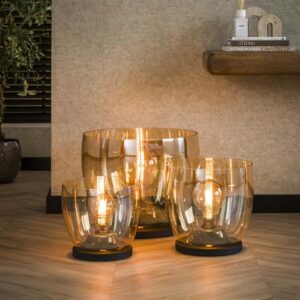 Vloerlamp Quirin  Amber color glas