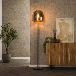 Vloerlamp Roberto  Smoke grey glas