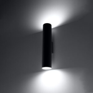 Wandlamp Damiano modern 2 lichtpunten Zwart